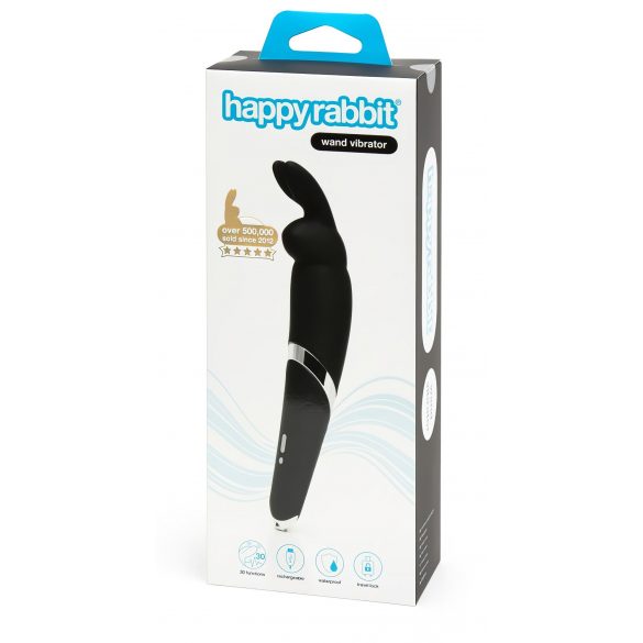 Happyrabbit Wand - punjivi vibrator za masažu (crni) 