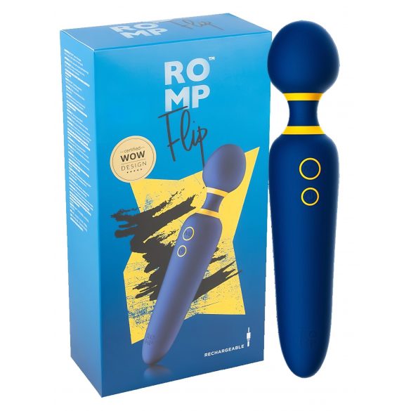 ROMP Flip Wand - punjivi, vodootporni masažer vibrator (plavi)