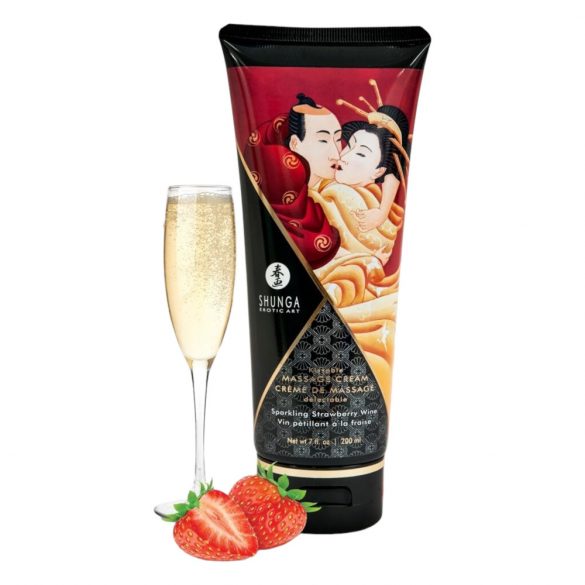 Shunga - krema za masažu - jagoda (200ml) 