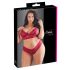 Cottelli Plus Size - set grudnjaka od meke čipke (crveni) 