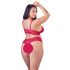 Cottelli Plus Size - set grudnjaka od meke čipke (crveni) 