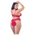 Cottelli Plus Size - set grudnjaka od meke čipke (crveni) 