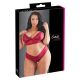 Cottelli Plus Size - set grudnjaka od meke čipke (crveni)  - 2XL