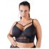 Cottelli Plus Size - grudnjak s čipkastim naramenicama (crni) - 85E