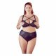 Cottelli Plus Size - Križni grudnjak i gaćice (crne) - 85E/L