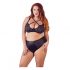 Cottelli Plus Size - Križni grudnjak i gaćice (crne) - 85E/L