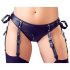 Cottelli Bondage - sjajni set grudnjaka s lisicama (crna) - XL