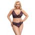 Cottelli Curves Plus Size - set grudnjaka s prozirnim uzorkom (ljubičasti) 