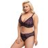 Cottelli Curves Plus Size - set grudnjaka s prozirnim uzorkom (ljubičasti) 