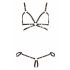 Cottelli Bondage - bikini s pojasom za tijelo sa sjajnim ukrasima (crni)  - XL