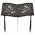 Cottelli Plus Size - Lace Garter Panties with Pearl Detail (Black) 