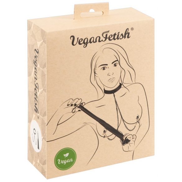 Vegan Fetish - set disciplina (crni) - 3 dijela 