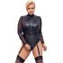 Cottelli Bondage Plus Size - bodi s čipkastim rukavima (crni)  - 3XL