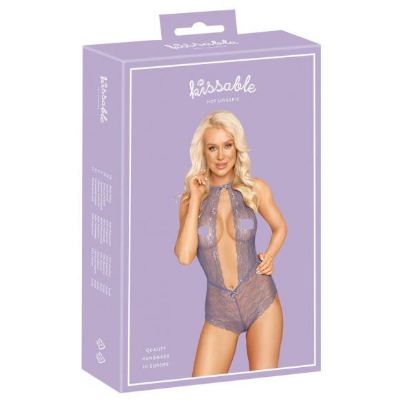 Kissable - bodi na naramenice, čipkasti (ljubičasti)  - L/XL