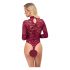 Cottelli - prozirno čipkasto body (bordo) - M