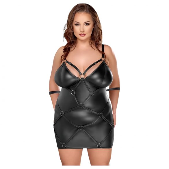 Cottelli Plus Size - haljina s lisicama (crna)