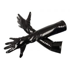 Black Level - rukavice od sjajnog laka (crne) - XL