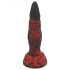 OgazR Hell Dong - rebrasti dildo s vakuumskim postoljem - 20 cm (crno-crveno)