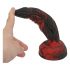 OgazR Hell Dong - gumeni groovy dildo - 20 cm (crno-crveni) 