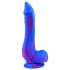 Inkipus - silikonski dildo za testise - 18cm (plavo-ružičasti) 