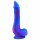 Inkipus - silikonski dildo za testise - 18cm (plavo-ružičasti) 