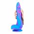 Inkipus - silikonski dildo za testise - 18cm (plavo-ružičasti) 