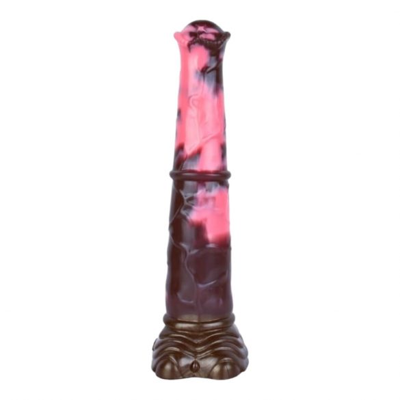 Bad Horse - silikonski alat za konja dildo - 24cm (smeđe-roza) 