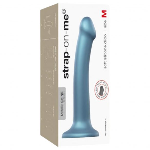 Strap-on-me Metallic Shine M - dildo prilagođen koži - srednji (metalno plava) 