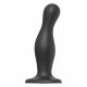 Strap-on-me Curvy L - valoviti, strap-on dildo (crni) 