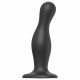 Strap-on-me Curvy L - valoviti, strap-on dildo (crni) 