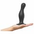 Strap-on-me Curvy L - valoviti, strap-on dildo (crni) 