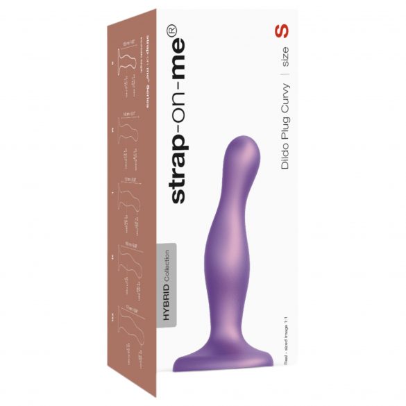 Strap-on-me Curvy S - valoviti, strap-on dildo (ljubičasti) 