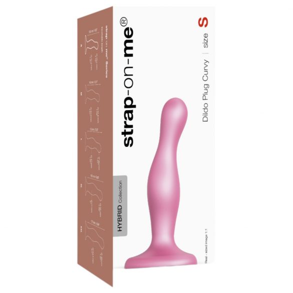 Strap-on-me Curvy S - valoviti, strap-on dildo (ružičasti) 