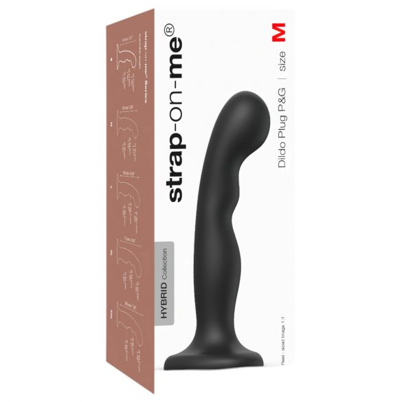 Strap-on-me P&G M - zakrivljeni, strap-on dildo (crni) 