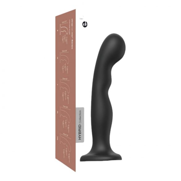 Strap-on-me P&G L - zakrivljeni, strap-on dildo (crni) 