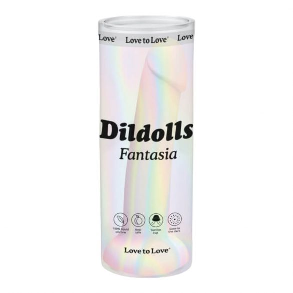 Dildolls Fantasia - silikonski dildo s ljepljivim stopalima (prugasti) 