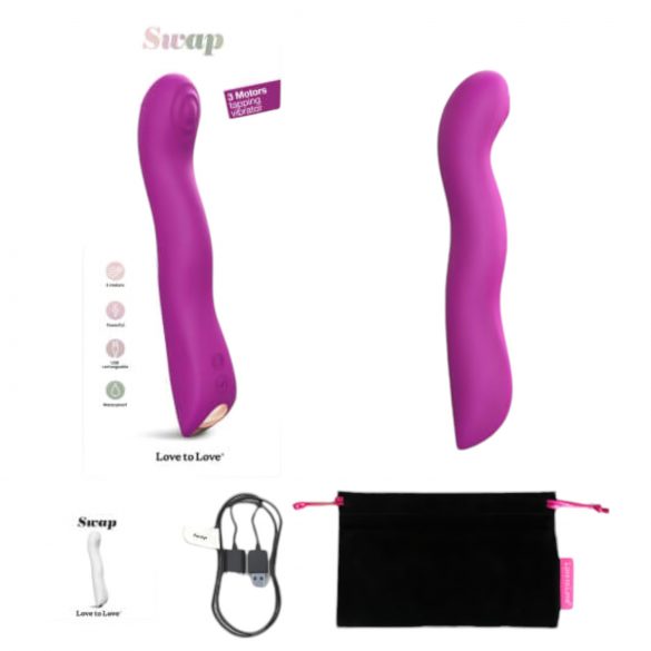 Love to Love Swap - punjivi, pulsirajući vibrator G-točke (ljubičasti) 