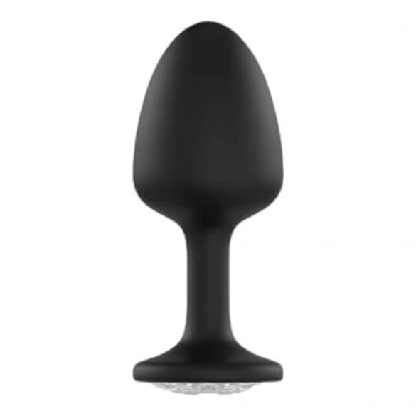 Dorcel Geisha Plug Diamond M - analni dildo od bijelog kamena (crni) 