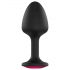 Dorcel Geisha Plug Ruby XL - analni čep s ružičastim kamenčićem (crni)