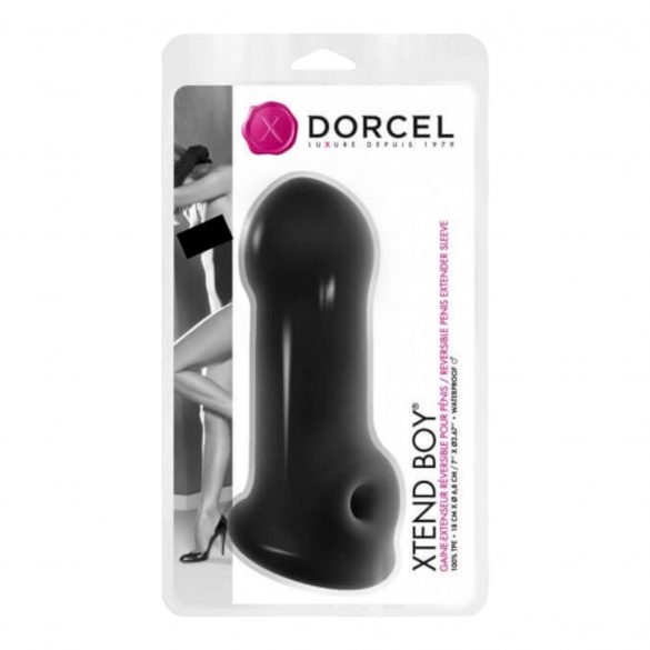 Dorcel Xtend Boy - silikonska ovojnica za penis (crna) 