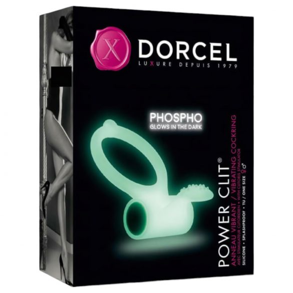 Dorcel - fosforescentni vibracijski penis prsten (bijeli)