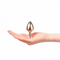   Dorcel Diamond Plug S - aluminijski analni dildo - mali (ružičasto zlato)