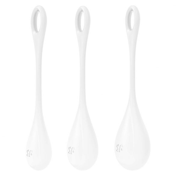 Satisfyer Yoni Power 1 - set loptica za gejšu - bijela (3 dijela) 