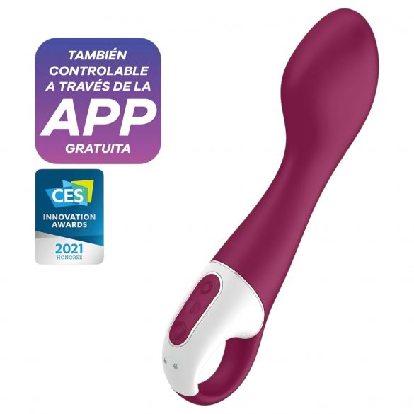 Satisfyer Hot Spot - vibrator G-točke na baterije, grijanje (crveni) 