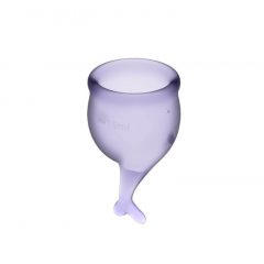   Satisfyer Feel Secure - menstrualna čašica s repom (ljubičasta) - 2 kom