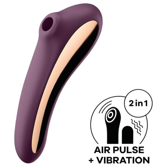 Satisfyer Dual Kiss - 2u1, punjivi vaginalni i klitoralni vibrator (ljubičasti)