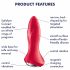 Satisfyer Rotator Plug 1 - analni vibrator s kuglicama na baterije (crveni) 