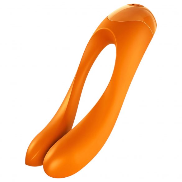 Satisfyer Candy Cane - punjivi, vodootporni dvokraki vibrator (narančasti) 