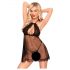 Penthouse Libido Boost - čipkasta babydoll s tangama (crna) - L/XL