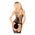 Penthouse Bomb Squad - seksi mrežasti body set s rupama (crni)  - XL